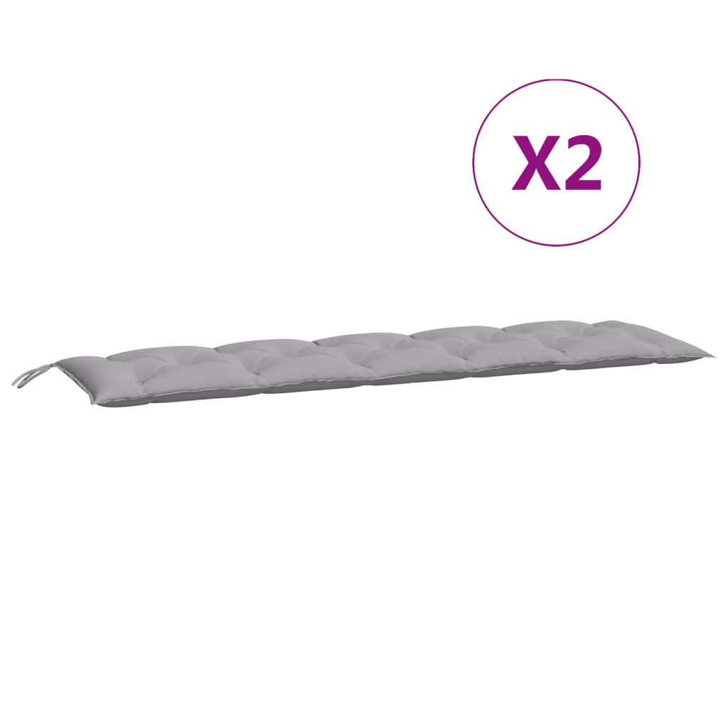 Garden Bench Cushions 2 Pcs Grey 180x50x7 cm Oxford Fabric