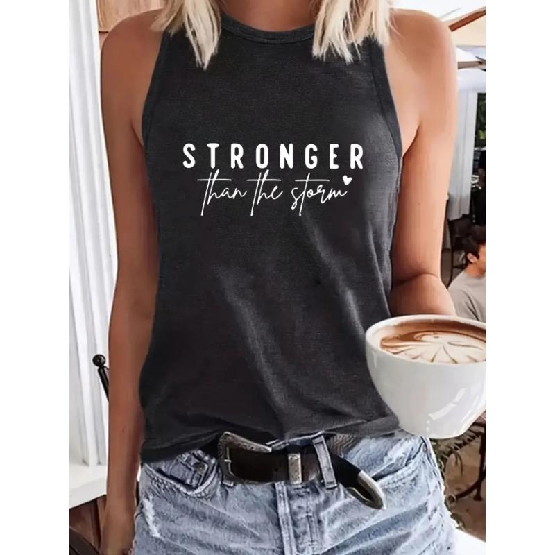 

Женский топ STRONGER с принтом, топ-халтер без спины, сексуальный свободный базовый жилет M темно-серого