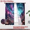 2D flat printing 2pcs Curtain Curtain Cosmic Spiral Landscape Digital Printed Polyester Drapes Family Party Decoration Perfect