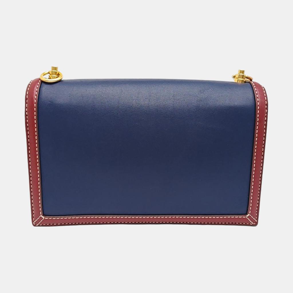 [Pre-Owned] T Monogram Logo Flap Closure Leather Box Bag - Very Good #11JMALC