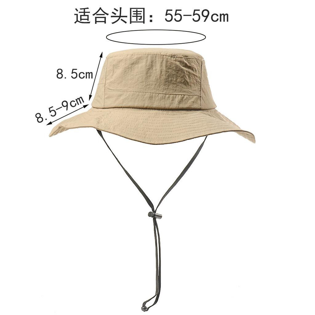 Summer sports sun hat men and women outdoor solid color fishing sun protection sun hat breathable casual big eaves bucket hat