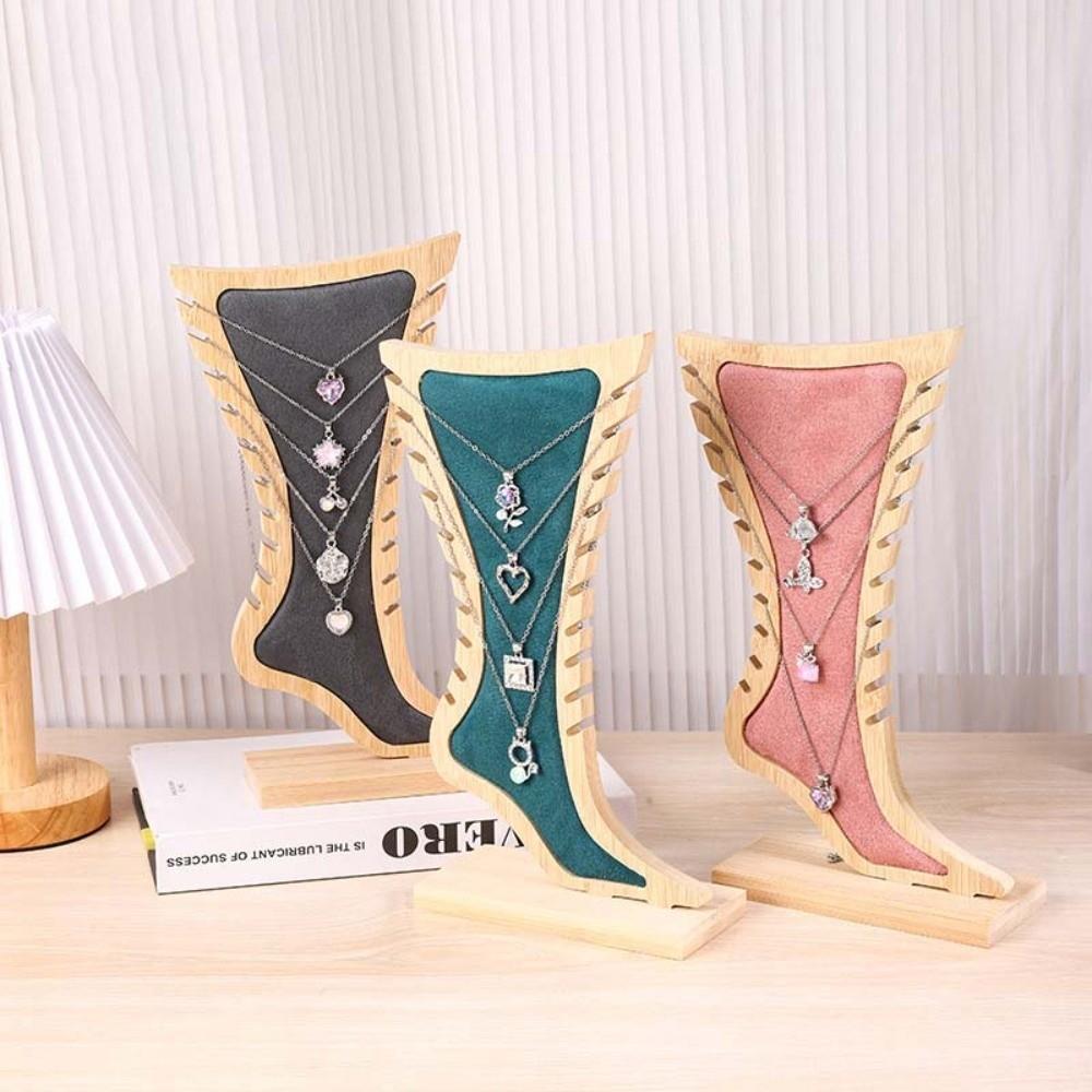 Creative Velvet Wooden Board Holder Storage Jewelry Hanging Stand  Desktop Use