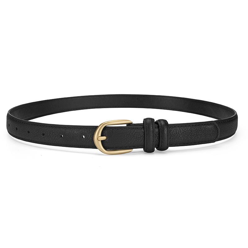 Classic Women'S Belt, High-End Decorative Gold Buckle, Simple Jeans Belt, Women'S Trend