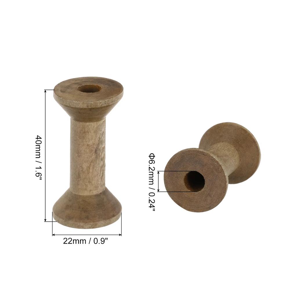10/20/40pcs Wooden Empty Spools Unfinished Wood Sewing Thread Spool Natural Wire Weaving Bobbins for Crafts Embroidery Tools DIY
