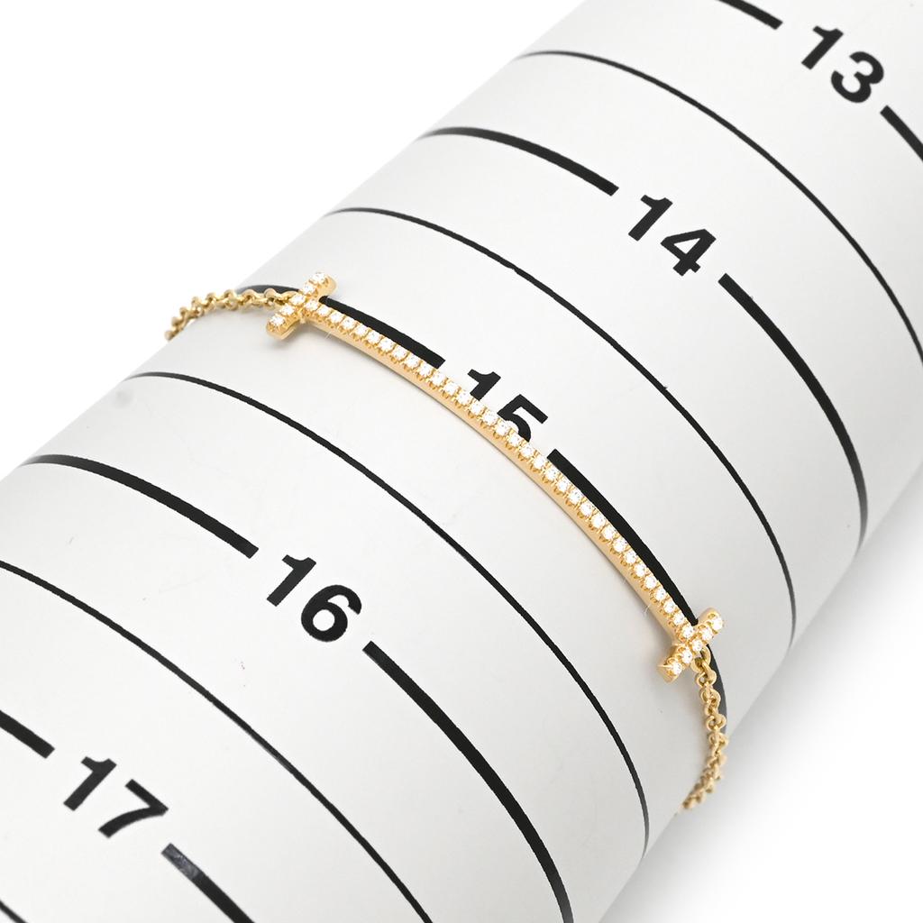 Tiffany & Co T T Smile Diamondbracelet 18K Yellow Gold/diamond Array