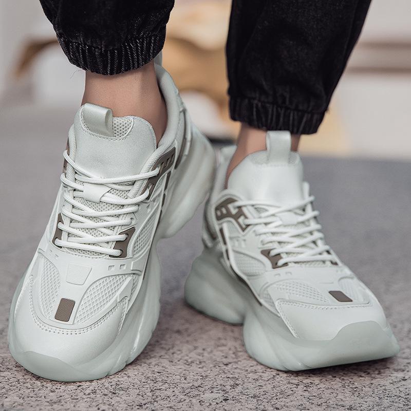 Men's 6.8CM Lift Sports Shoes - Shock-Absorbing, Breathable, Thick Sole, Versatile Dad Shoes for Autumn