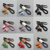 Stylish French Dog PU Leather Key Rings Secure Antislip Design Comfortable Grip For Office Travel Outdoor Use