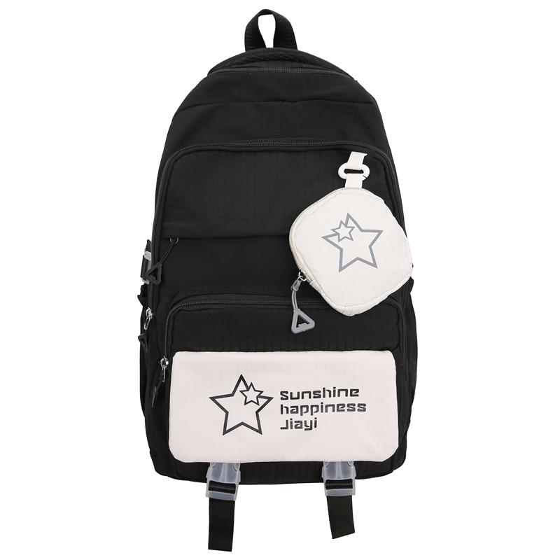 Звездный принт школьный рюкзак женский цветной блок большой емкости рюкзак — фото 22
