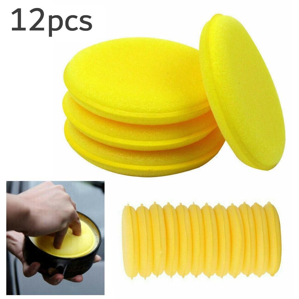 Vehicle Sponge Waxing Yellow 12PCS Applicator Auto Care