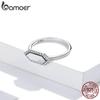Bamoer 925 Sterling Sølv Glitrende geometrisk Sekskantring for Kvinner Statementring
