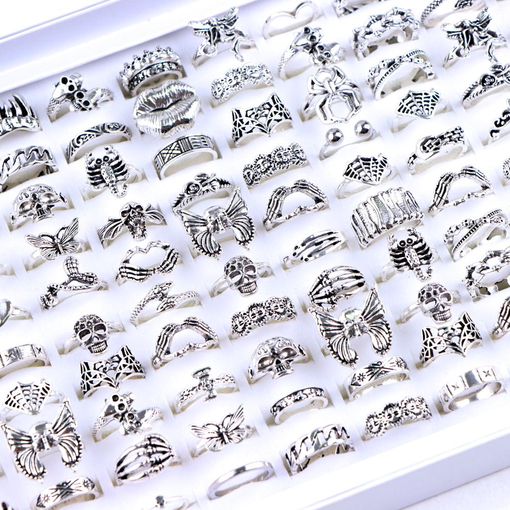 20/30Pcs/Lot Vintage Boho Glass Turquoise Rings Fashion Women Vacation Style Daily Festival Jewelry Party Decoration Gifts