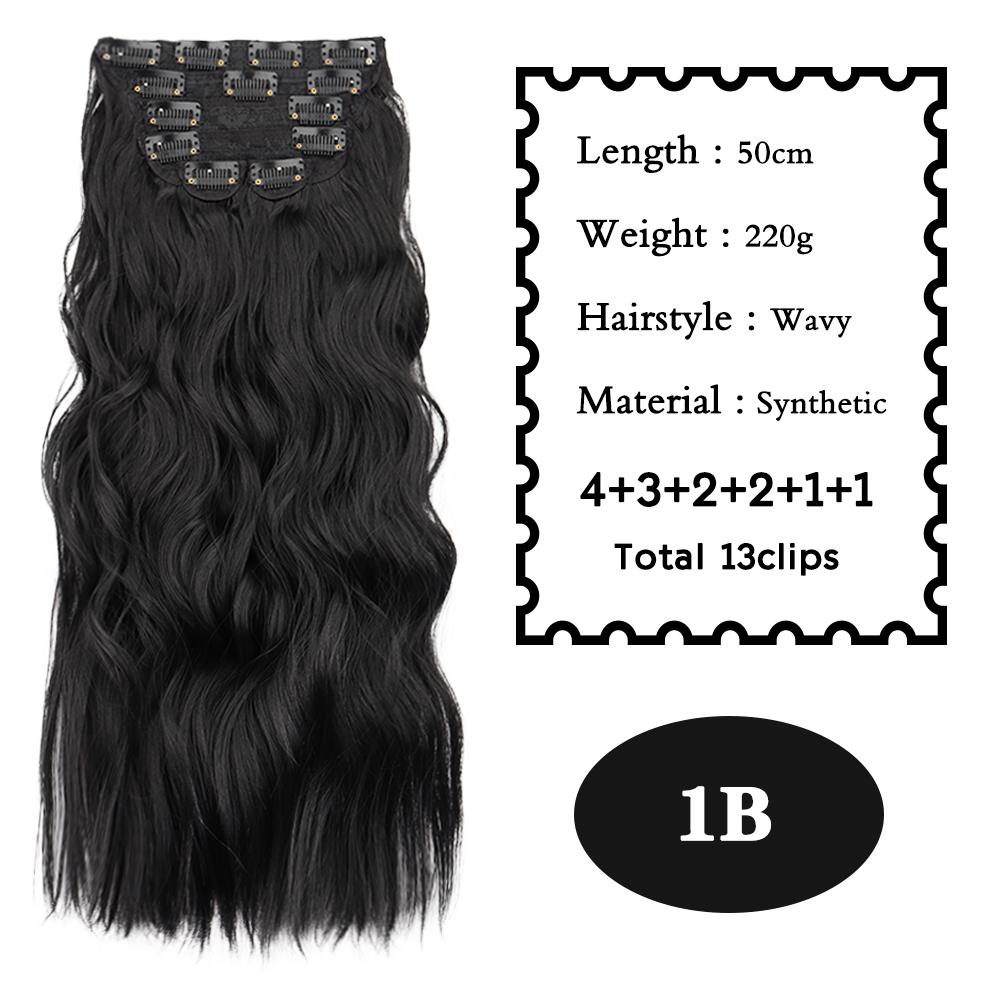 MERISIHAIR Synthetic Long Wavy Clip In Hairpieces Extensions Full Head Thicks Soft Hair For Women Daily Cosplay Party Wear