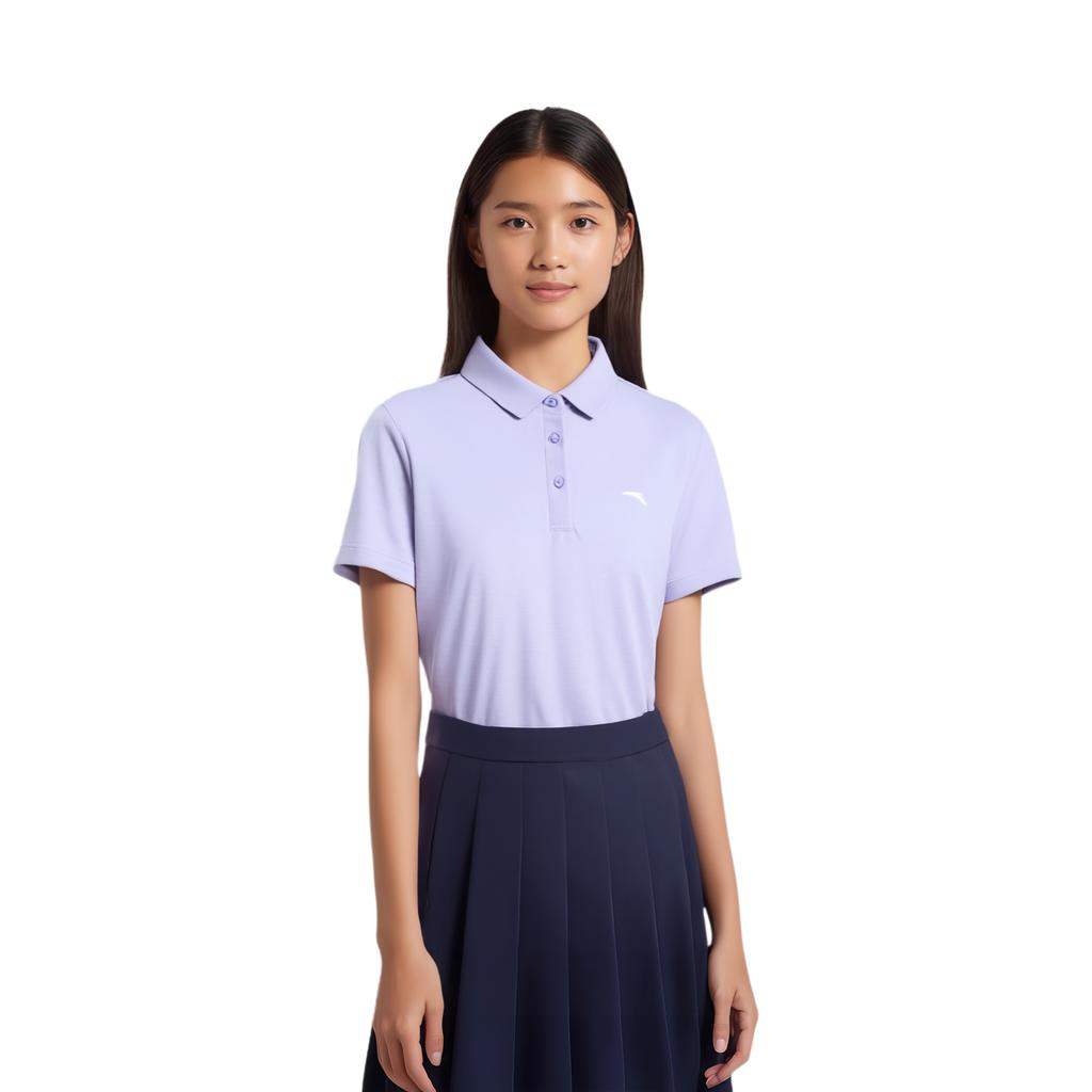Anta Comfortable Quick-Dry Versatile Short Sleeve Polo Shirt Women tops Lavender 162427155-3