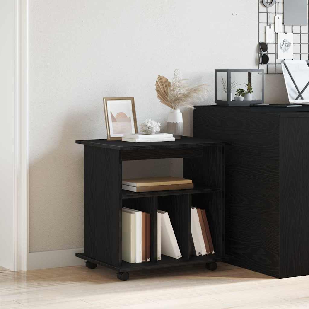 Mobile Cabinet In Black Oak Effect 60 X 45 X 55 Cm Particleboard