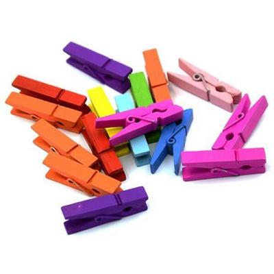 20 Adet Çok Renkli Ahşap Clothespins Ahşap Çamaşırhane Clothespins Kağıt Craft Klip