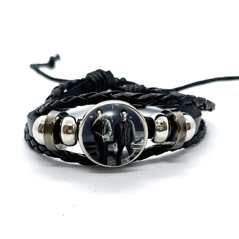 New Supernatural Sign Leather Bracelets Sam Dean Multilayer Braided Handmade Jewelry Gifts for Men Women