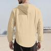 Camisetas para Hombre con Capucha Cordón Manga Larga Botones Tapeta Camisa Tops Color Liso Corte Regular Casuales Viaje Oficina Uso Diario