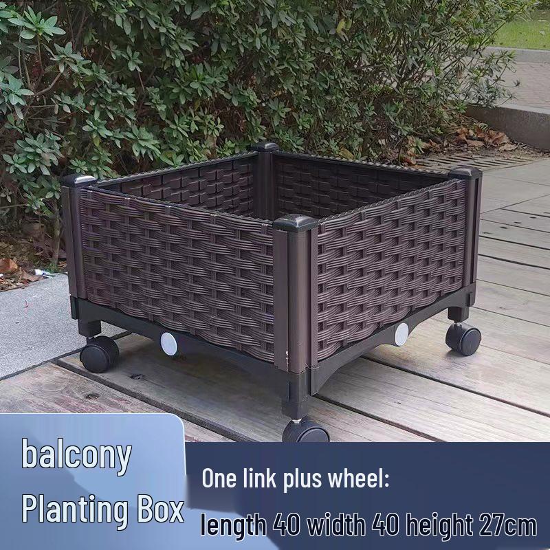 Contemporary Rectangular Outdoor Flower & Vegetable Planter Box