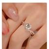 New Imitation Moissanite Diamond Ring Simulation Diamond Ring Women's Niche Open Ring Ins Style Fashion Personality