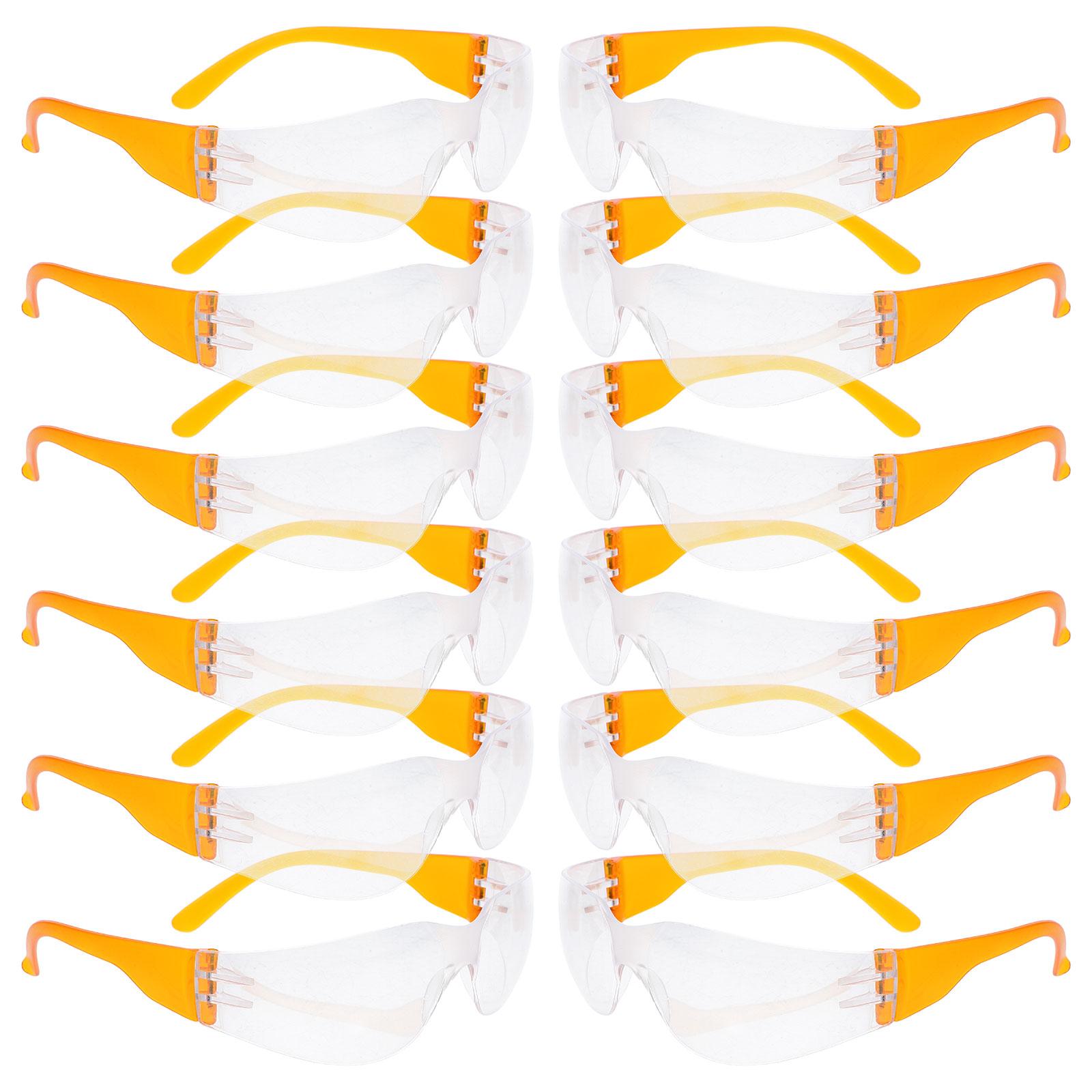 

12 шт. Детские защитные очки, защитные очки, устойчивые к царапинам, ударопрочные, детские лабораторные очки для плавания, легкие оранжевый