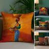 Abstract Painting African LPillow Case Sofa and Living Room Decorative Cushion Covers Dust-proof and Mite-proof Invisible Zipper