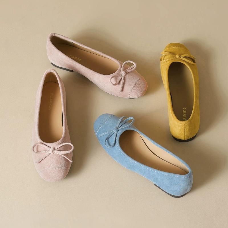 Women's Shoes 2025 New Fashion Comfortable Soft Sole Casual Shoes Women's Bow-knot Ballet Flats Shallow Mouth Round Toe Loafers