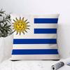 Uruguay Uru Flag Cushion Cover 1 Piece Short Plush Pillowcase, Soft And Washable, Mostly Used For Sofa, Car