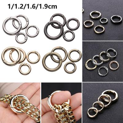 Round Push Trigger Carabiner Purses Handbags Bag Belt Buckle Spring O-Ring Buckles Snap Clasp Clip