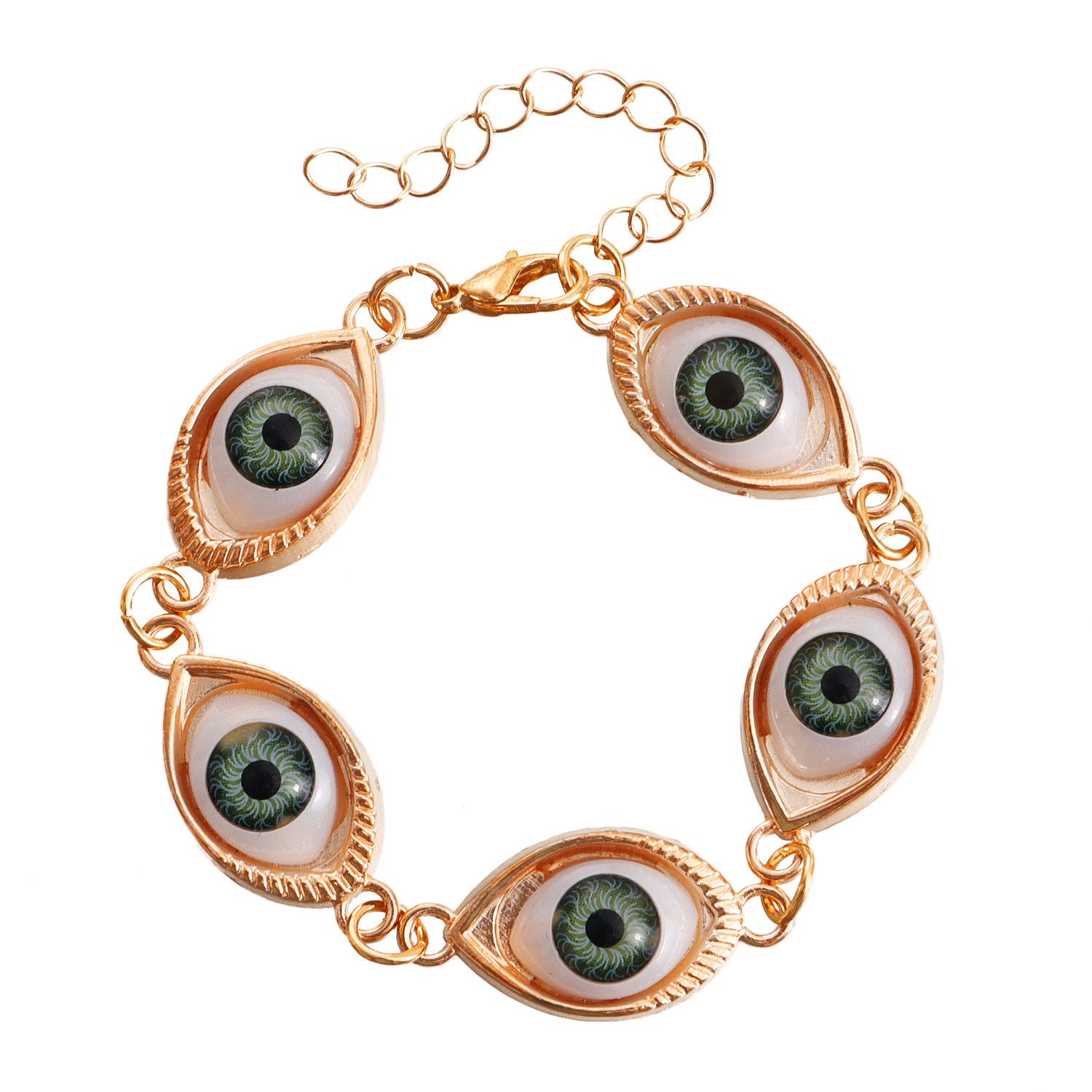 

Ethnic style versatile single-layer exaggerated green eye waist chain, leisure vacation body chain