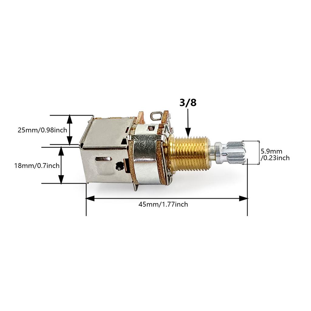 A500K/B500K Push Pull Guitar Control Pot Volume Potentiometers Guitar Switch Knob Linear Taper Potentiometers Enduring