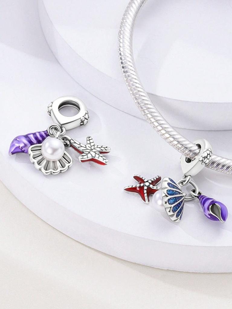 Charms Plata Ocean Pearl Octopus Beads Charm Copper Plated Fit Charms Copperoriginal Bracelet For Jewelry Making Diy Charm