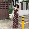 Sweet Suspender Dress Women's New 2026 Summer Retro Diamond Floral A-word Skirt Small Medium and Long