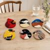 Soft Embroidery Coaster Kit Handmade Bird Coaster Kit Bird Coasters Punch Needle Kit  Home Decor