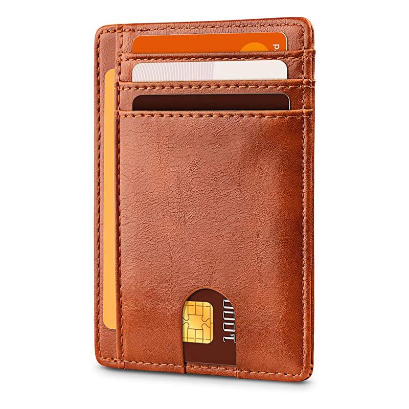 Card Bag Men's RFID Anti-theft Brush European and American Card Bag Men's  Card Holder
