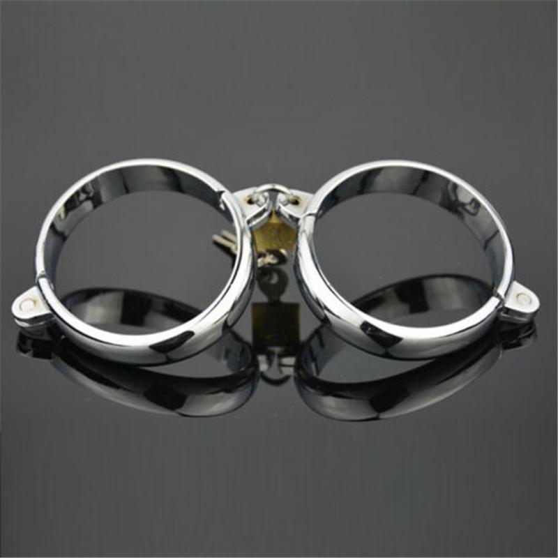 Stainless Steel Leg Irons Bondage Anklet Slave Ankle Cuffs Shackle Fetter Chain for Sex Restraint Adult Sex Game Toys for Couple