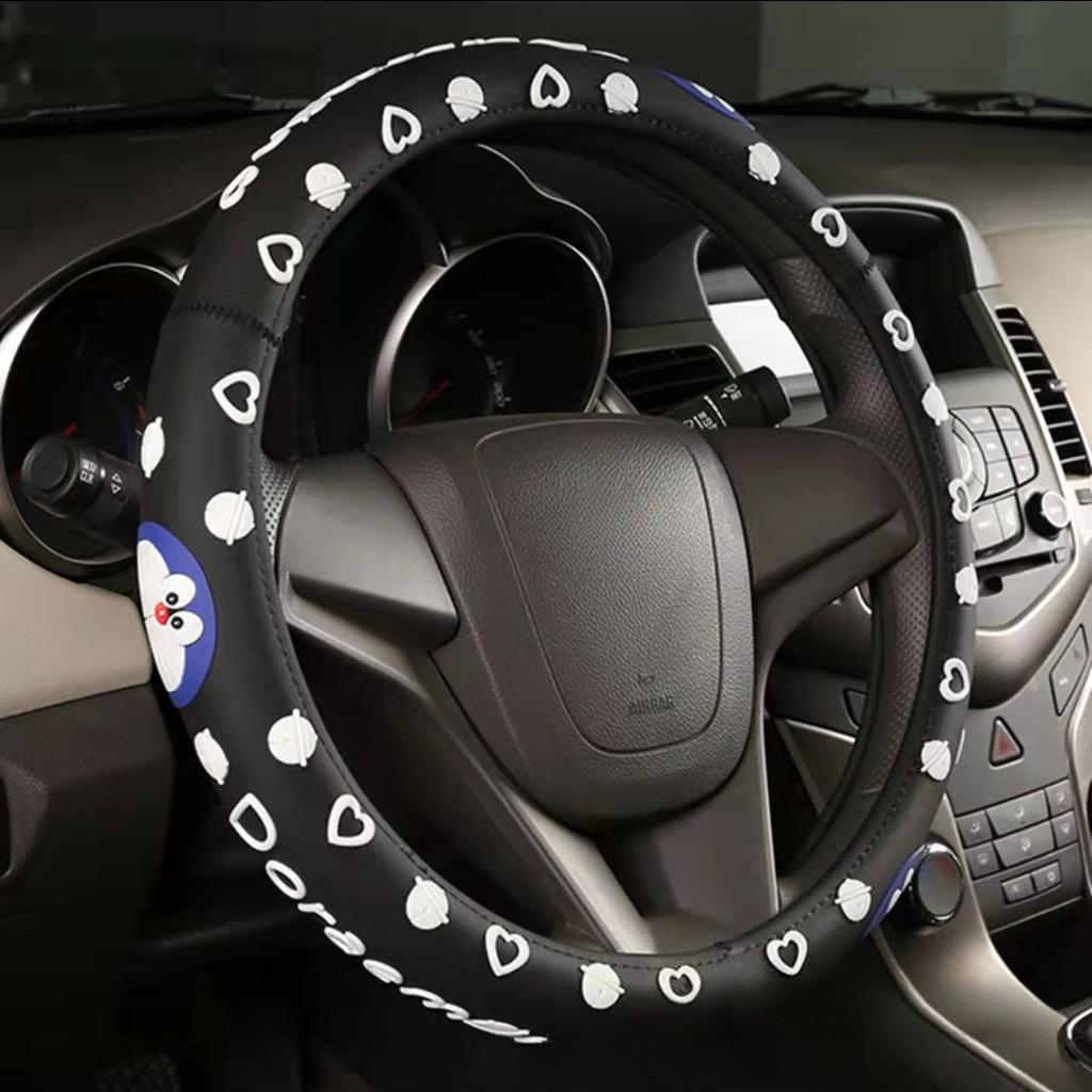 38cm Hello Kitty Car Steering Wheel Cover Universal Decor Handle Cover Cute Anti Slip Sweat Absorbing Cartoon Handlebar Cover