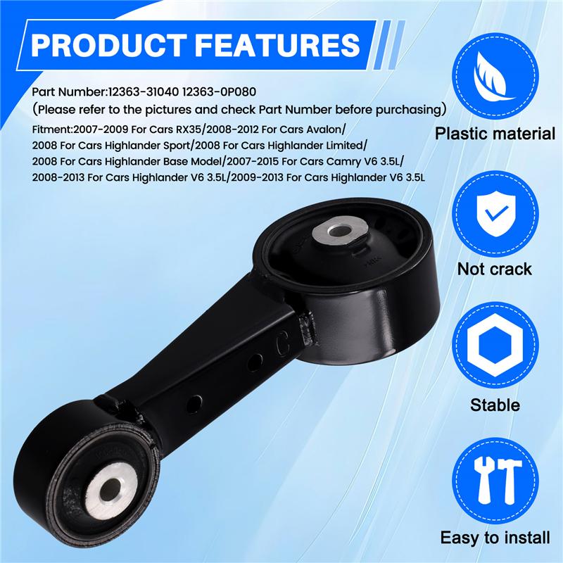 Durable-12363-31040 Car Engine Transmission Mount For Toyota Highlander Camry Avalon Lexus RX350 2008-2013 12363-0P080