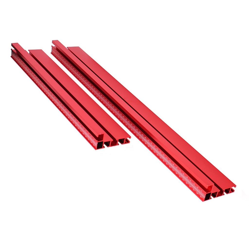Miter Gauge Fence 75 Type Miter T-Track Aluminum Profile Fence Woodworking Miter Fence with Scale for Router Table (RED, 60cm)
