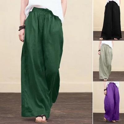 Spring and Summer Women's Retro Casual Large Size Loose Wide Leg Pants