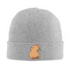 Capybara with a Leaf, Eat Your Greens Warm Knitted Cap Winter Knit Bonnet Hat Skullies Beanies Hip Hop Caps for Unisex