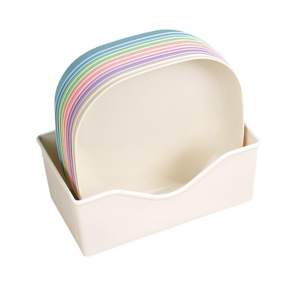 10PCS Multicolor Fruit Plate Multifunctional Candy Plate Rectangular Snack Dish Dining