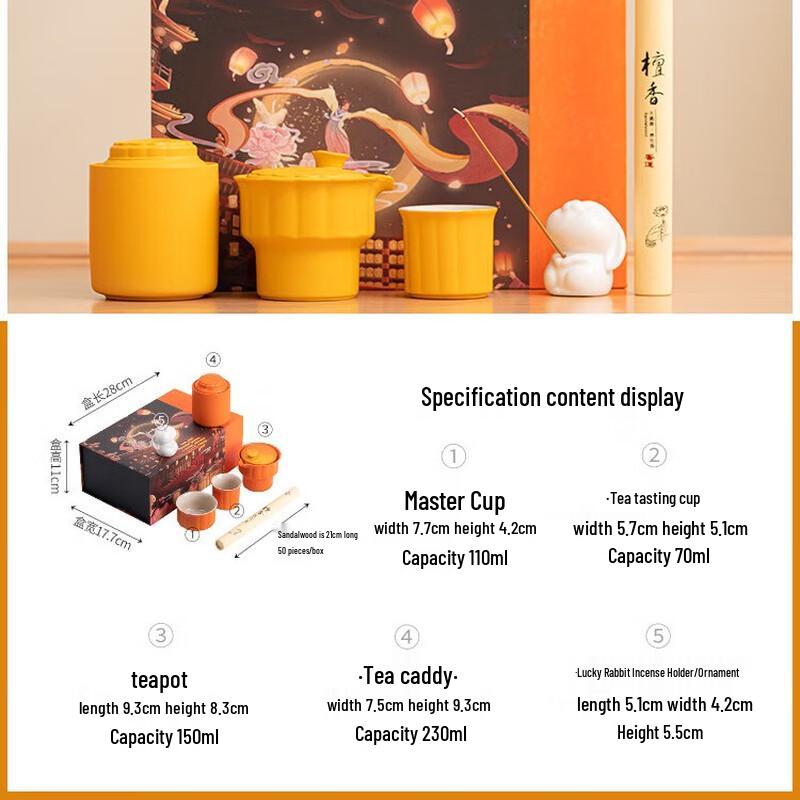 Elegant Mid-Autumn Festival Tea Gift Set Flower Good Moon Round Gift Set