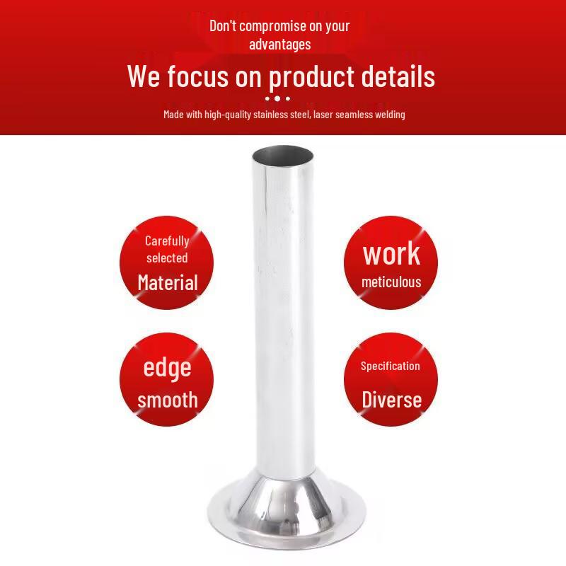 Stainless Steel Sausage Stuffer Funnel: 5#8# Household Tool with Large Bell Mouth