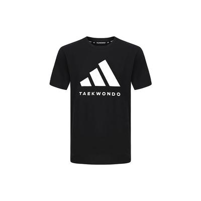 Classic Comfortable Breathable Logo Print Knitted Crew Neck Short Sleeve T-Shirt Unisex Tops Black White ADICLTS24TK-BW