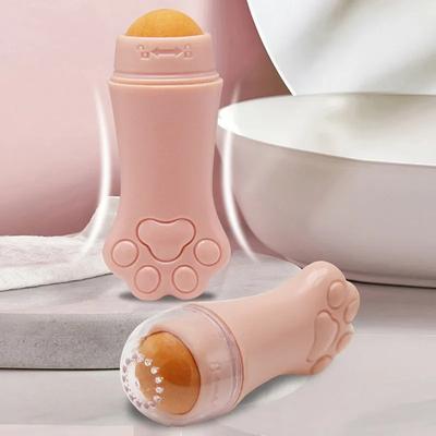 1pc Katze Pfote Vulkanischen Stein Öl Absorber Gesichts Öl Waschbar Entfernen Make-Up-Tool Gesicht Öl Absorbieren Roller Hautpflege werkzeuge Rosa