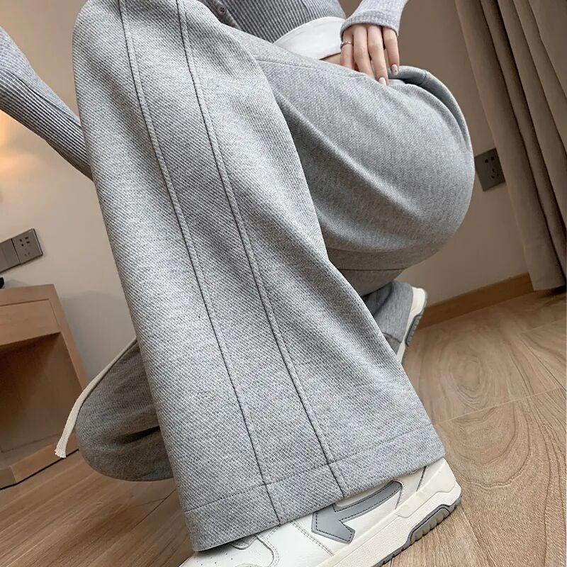 Women High Waisted Loose Sweatpants Drawstring Harem Casual Straight Leg Baggy Pants Trousers