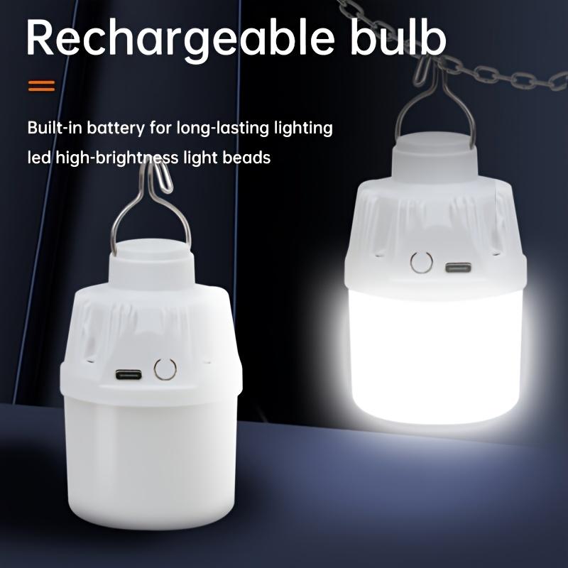 1/2/4PCS Outdoor Camping Portable Electric Lamp, Portable LED Camping Light Bulb, USB Charging, 3 Lighting Modes, White/Orange