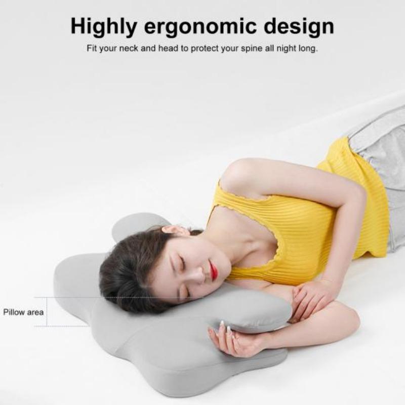 Chladivý prodyšný polštář na krk Měkký nastavitelný polštář z paměťové pěny se zapínáním na zip na spaní Krční ochranný polštář