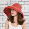 Summer Large Brim Womens Windproof Sun Hat Koreanjapanese Style Peach Skin Velvet Fisherman Hat For Outdoor Use