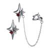No Pierced Point Star Earring With Stone For Cartilage Ear Cuff Party Or Wear